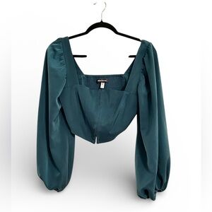 Urban Outfitters Cropped Puff Sleeve Square Neck Top Medium